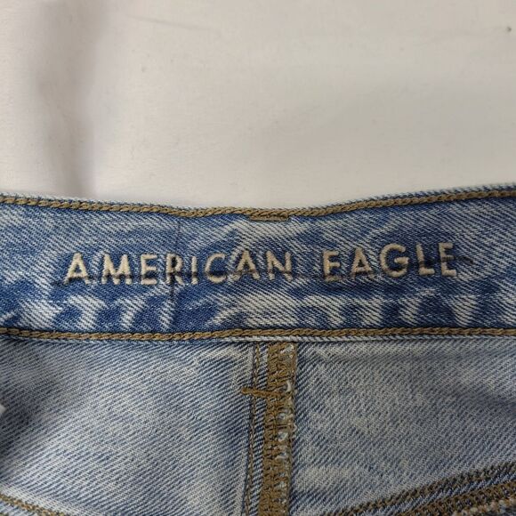 AMERICAN EAGLE distressed destroyed cropped high rise mom jean 6 long - Picture 6 of 12